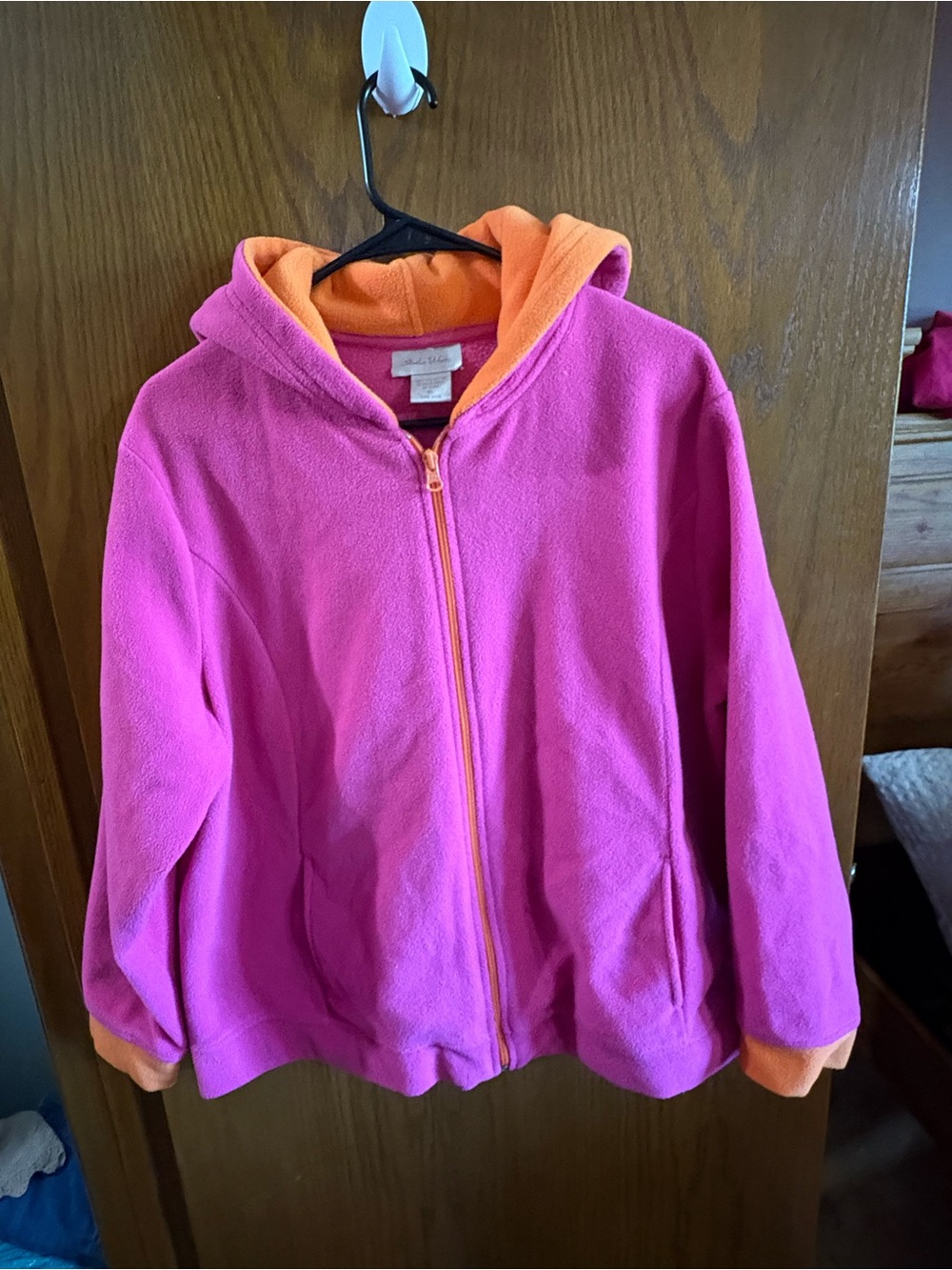 Vintage Studio Works Pink Fleece Hoodie with Orange Lining